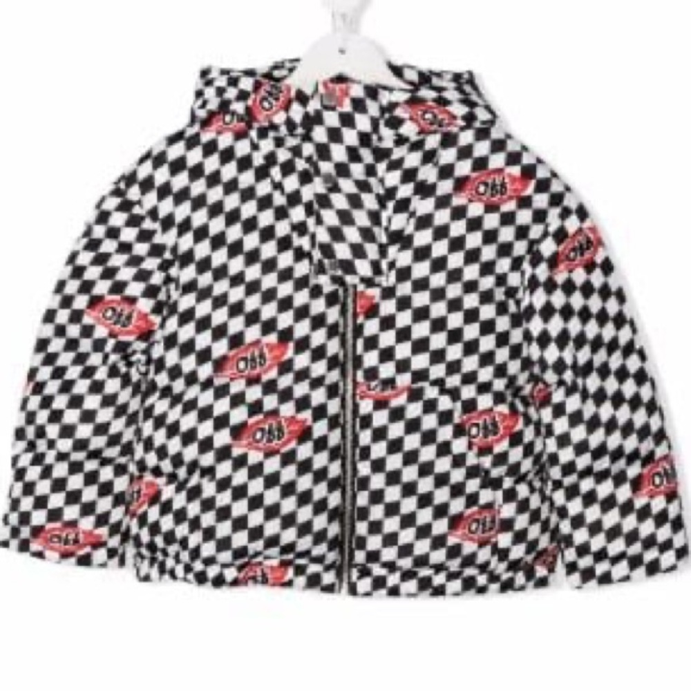 Off White Chessboard leaf pattern Puffer jacket - Picture 3 of 10